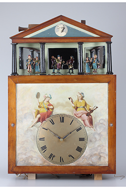 Long-case clock with mechanical organ and animated figure
